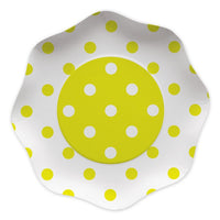 Piatti a Pois Gialli 23 cm (10 pz) Carta Giallo