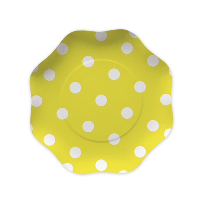 Piatti Piccoli  a Pois Gialli 18 cm (10 pz)