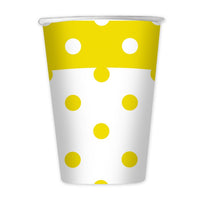 Bicchieri Pois Gialli da 200 cc Carta Giallo