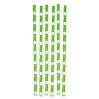 12 Cannucce in carta Pois Verde Mela Cartoncino 20 cm