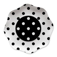 Piatti a Pois Neri 23 cm (10 pz) Carta Nero