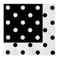 Tovaglioli Pois Neri (20 pz) Carta 33 x 33 cm Nero