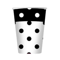 Bicchieri Pois Neri da 200 cc Carta Nero