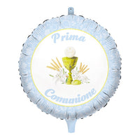 Palloncino Prima Comunione Celeste 18" Mylar 45 cm