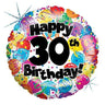Palloncino Tondo Olografico Numero 30 Mylar 45 cm Multicolor
