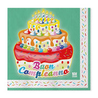 Tovaglioli Torta Compleanno (20 pz) Carta 33 x 33 cm Multicolor