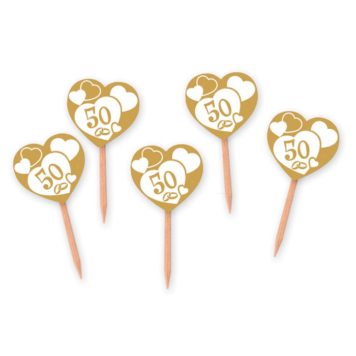 Picks Cuori 50° Anniversario Nozze d'Oro