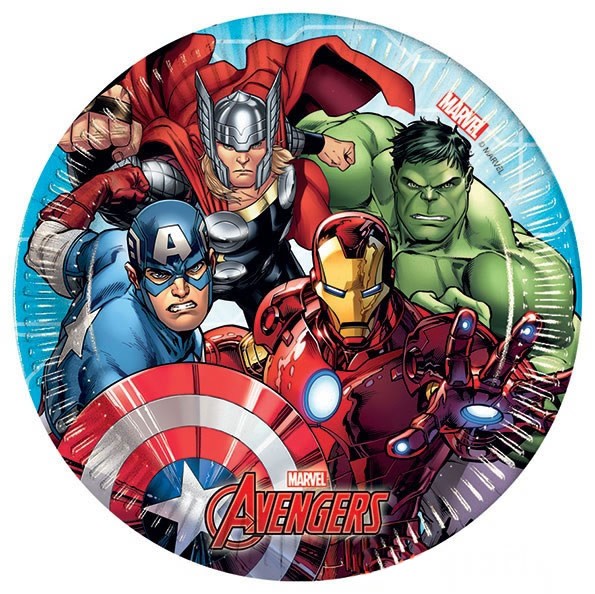 Piattini di Carta Avengers Mighty da 20 cm (8 pz)