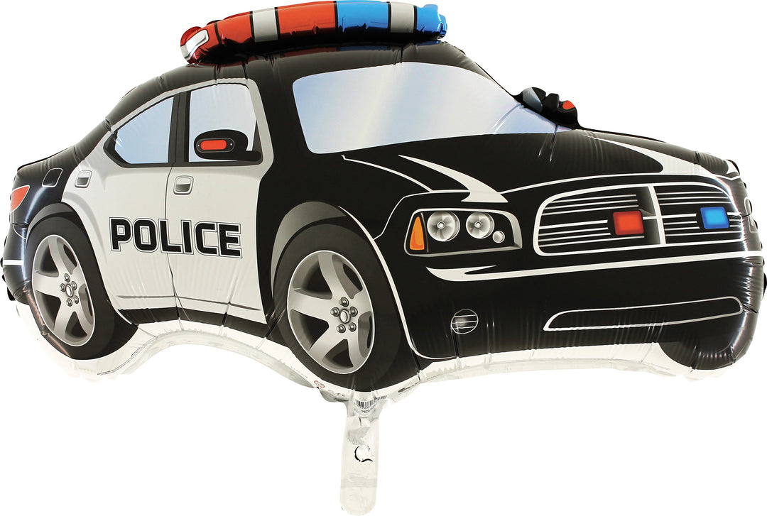 Palloncino Macchina Polizia Nera in Mylar
