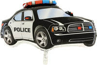 Palloncino Macchina Polizia Nera Mylar 70 cm Nero