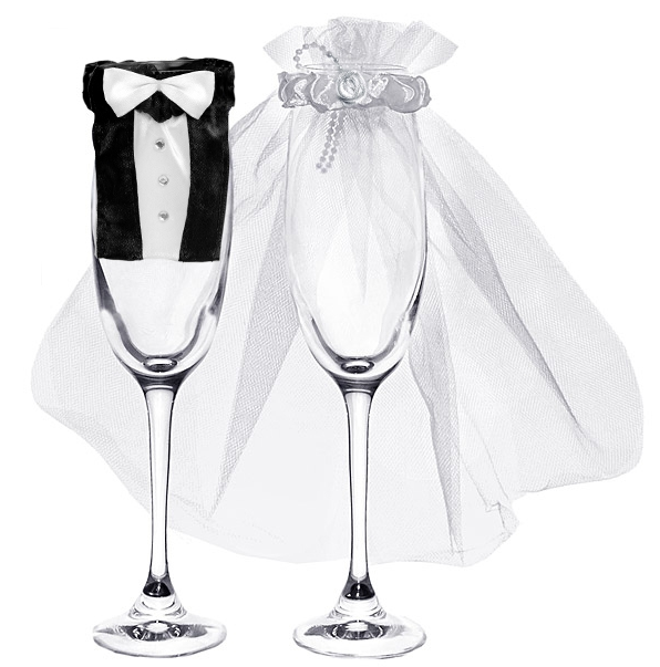 Copri Bicchieri Sposo e Sposa