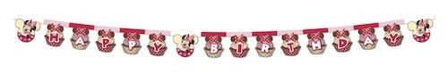 Festone Happy Birthday Minnie Mouse Cafe (Rosso)