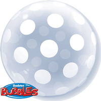 Palloncino Mylar Bubble Trasparente a Pois 20"
