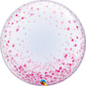 Palloncino Bubble Trasparente Con Confetti Rosa 24" Mylar 61 cm