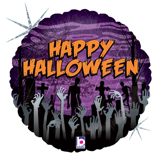 Palloncino Tondo Zombie Happy Halloween