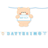 Festone Battesimo Celeste Teddy 25 cm