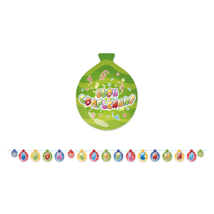 Festone Buon Compleanno Balloon Multicolor
