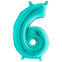 Palloncino Numero 6 (35 cm) Mylar Rosso Blu