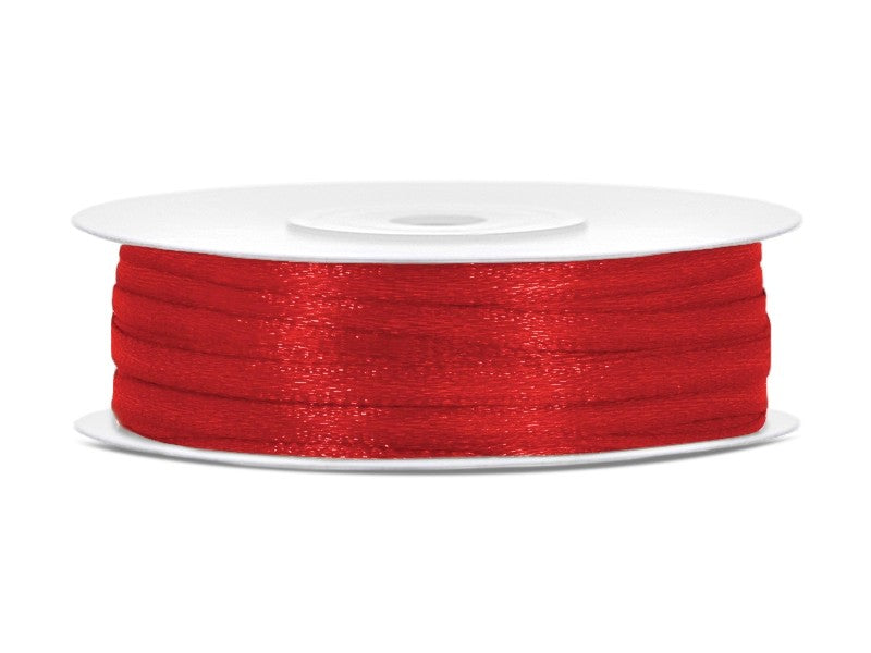 Nastrino Sottile di Stoffa Rosso 3 mm x 50 mt