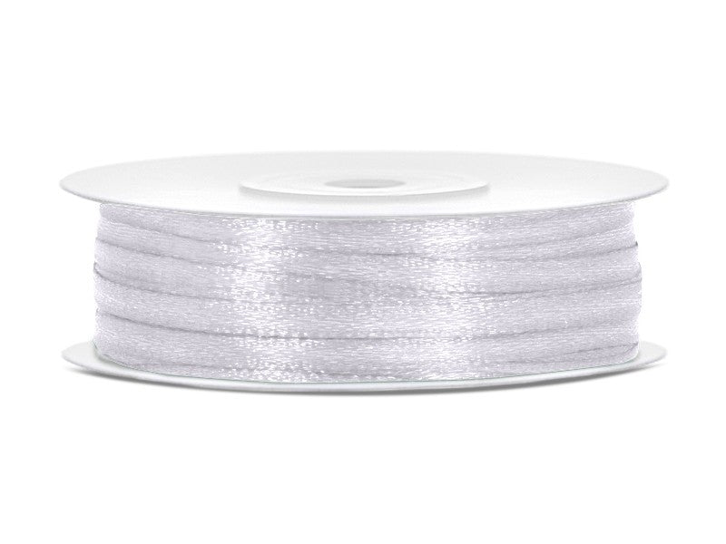 Nastrino Sottile di Stoffa Bianco 3 mm x 50 mt