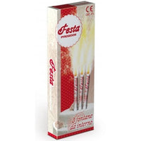 Candela Fontana Festa Luminosa per Torte (3 pz) Bianco Oro