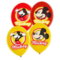 Palloncini in Lattice Mickey Mouse (6 pz) 30 cm Rosso Giallo