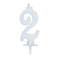 Candelina Bianca Numero 2 10 cm Bianco