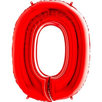 Palloncino Gigante Numero 0 (zero) - Rosso Mylar 100 cm