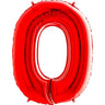 Palloncino Gigante Numero 0 (zero) - Rosso Mylar 100 cm