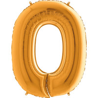 Palloncino Gigante Numero 0 (zero) - Oro Mylar 100 cm