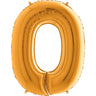 Palloncino Gigante Numero 0 (zero) - Oro Mylar 100 cm