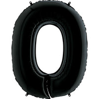 Palloncino Gigante Numero 0 (zero) - Nero Mylar 100 cm