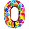Palloncino Gigante Numero 0 (zero) - Multicolor Mylar 100 cm