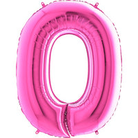 Palloncino Gigante Numero 0 (zero) - Fucsia Mylar 100 cm