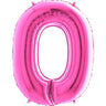 Palloncino Gigante Numero 0 (zero) - Fucsia Mylar 100 cm