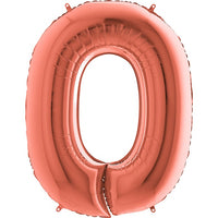Palloncino Gigante Numero 0 (zero) - Rosa Gold Mylar 100 cm