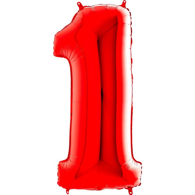 Palloncino Gigante Numero 1 (uno) - Rosso