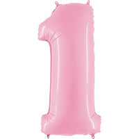 Palloncino Gigante Numero 1 (uno) - Rosa Mylar 100 cm