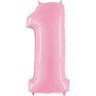 Palloncino Gigante Numero 1 (uno) - Rosa Mylar 100 cm
