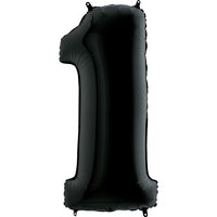 Palloncino Gigante Numero 1 (uno) - Nero Mylar 100 cm