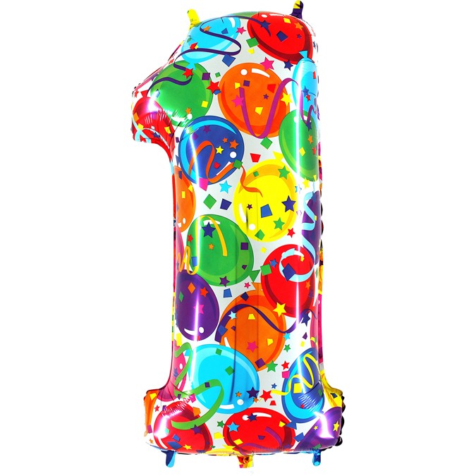 Palloncino Gigante Numero 1 (uno) - Multicolor