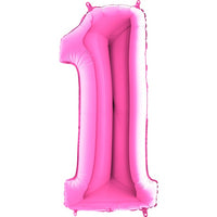 Palloncino Gigante Numero 1 (uno) - Fucsia Mylar 100 cm