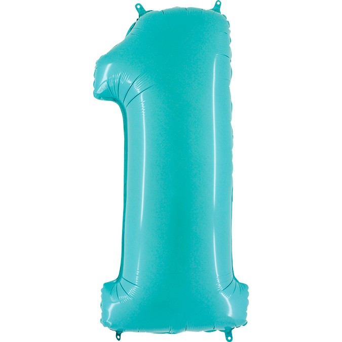 Palloncino Gigante Numero 1 (uno) - Celeste