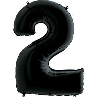 Palloncino Gigante Numero 2 (due) - Nero Mylar 100 cm