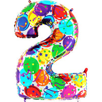 Palloncino Gigante Numero 2 (due) - Multicolor