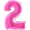 Palloncino Gigante Numero 2 (due) - Fucsia Mylar 100 cm