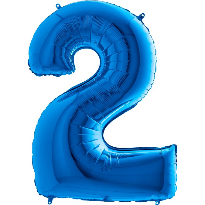 Palloncino Gigante Numero 2 (due) - Blu