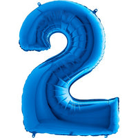 Palloncino Gigante Numero 2 (due) - Blu Mylar 100 cm