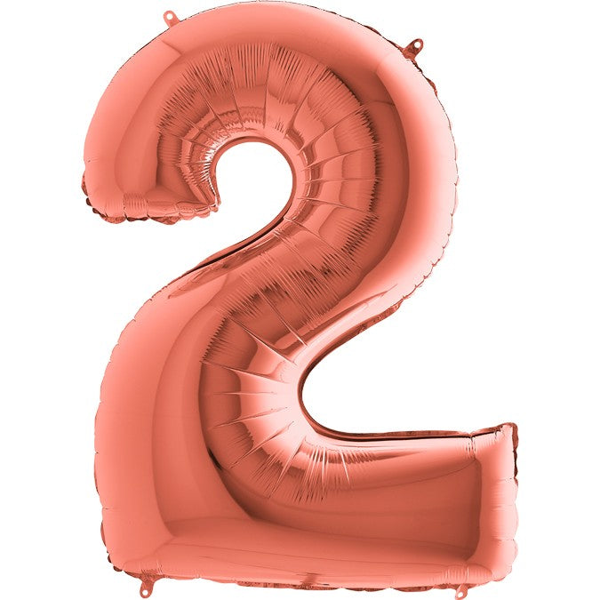 Palloncino Gigante Numero 2 (due) - Rosa Gold