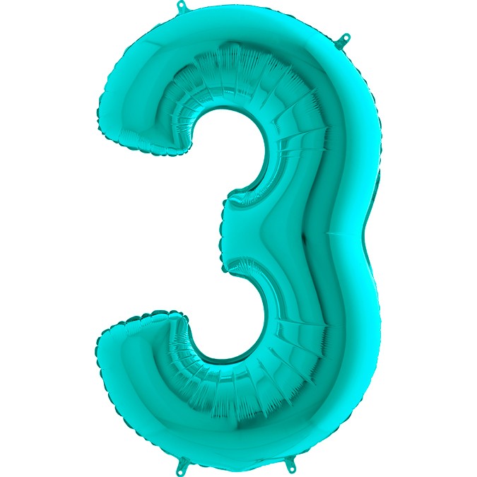 Palloncino Gigante Numero 3 (Tre) - Tiffany